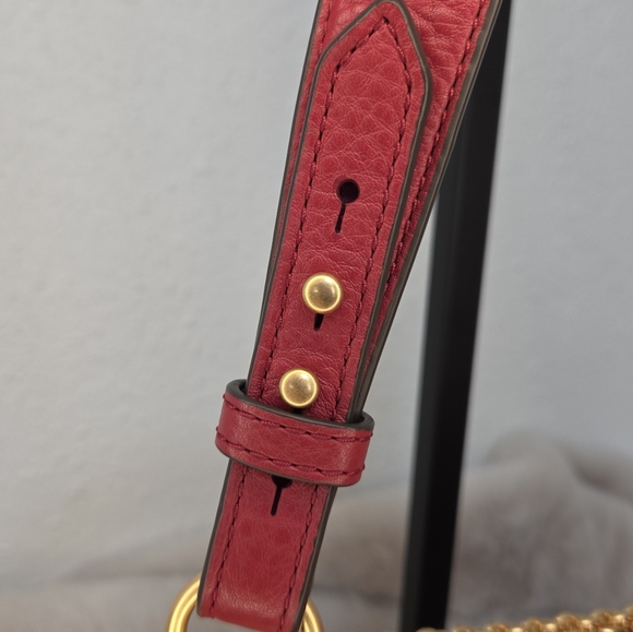 Tory Burch Red Leather Bag with Gold Accents - Picture 4 of 11